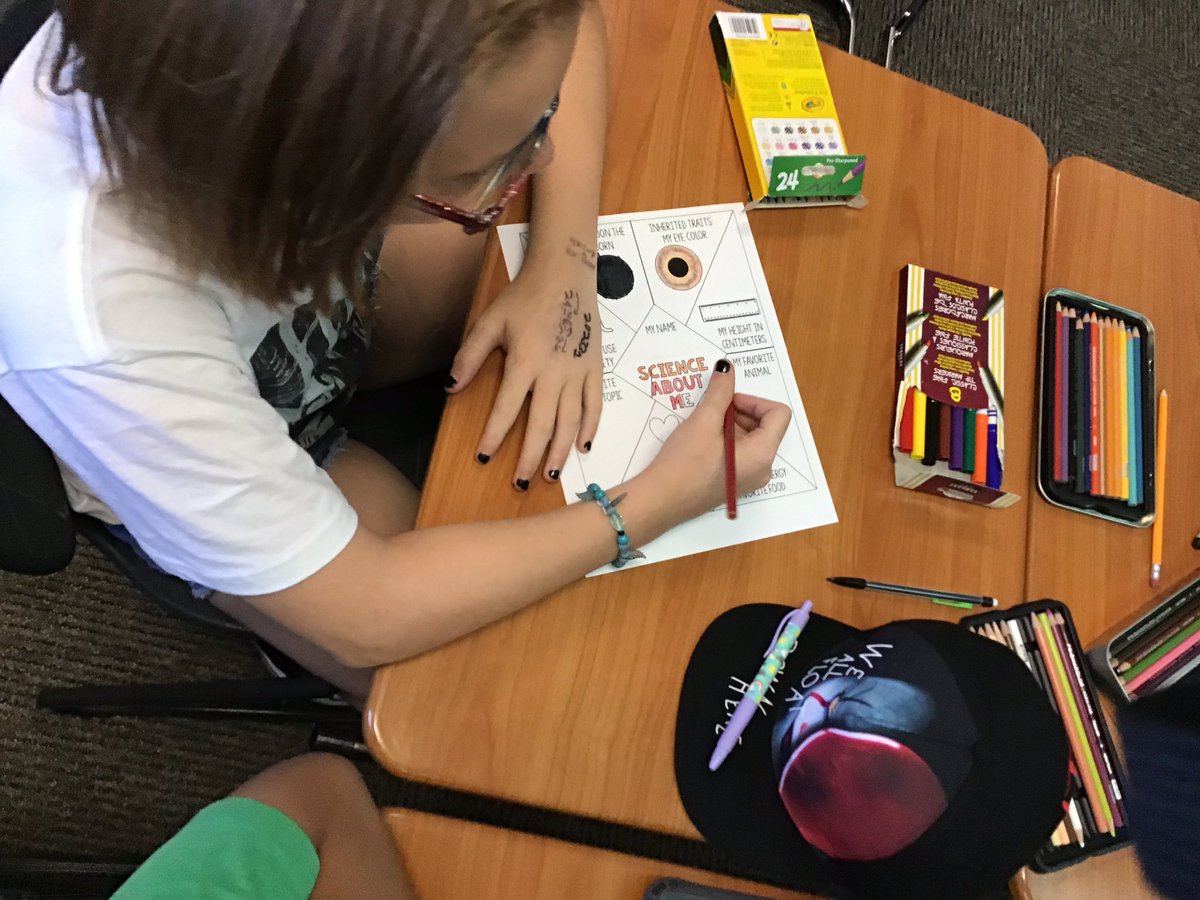 Hartman_RSI's tweet photo. Really creative and colorful ‘About Me’ posters based on some science concepts - really proud of these kiddos! @RSIHawks https://t.co/sd4rZiSHIp