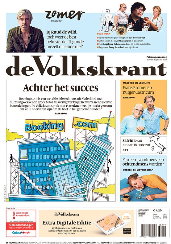 En hier alvast de voorpagina van zaterdag