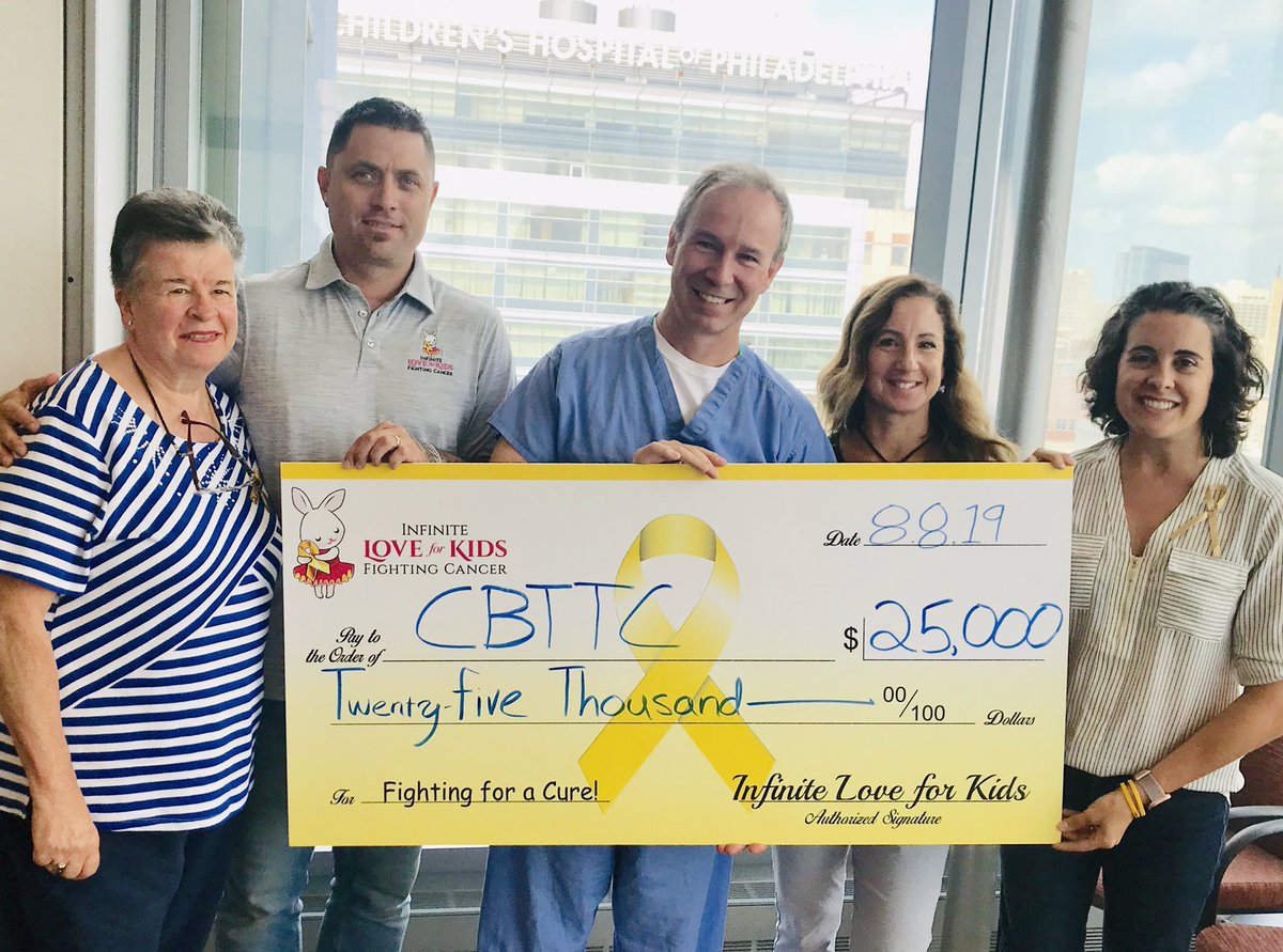 Thanks to all of our incredible supporters we were able to grant $25,000 to The Children’s Hospital of Philadelphia’s CBTTC program (Children’s Brain Tissue Consortium)! Keep the Infinite Love coming our way because we couldn’t do any of this without all of YOU! @PedCancerCare