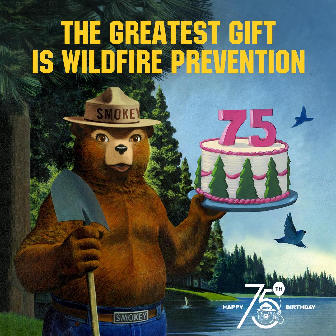 RepJimCosta's tweet image. Happy Birthday Smokey Bear! Thank you for the role you&apos;ve played educating millions on the importance of wildfire prevention. You haven&apos;t aged a bit! #SmokeyBear75 #SingForSmokey