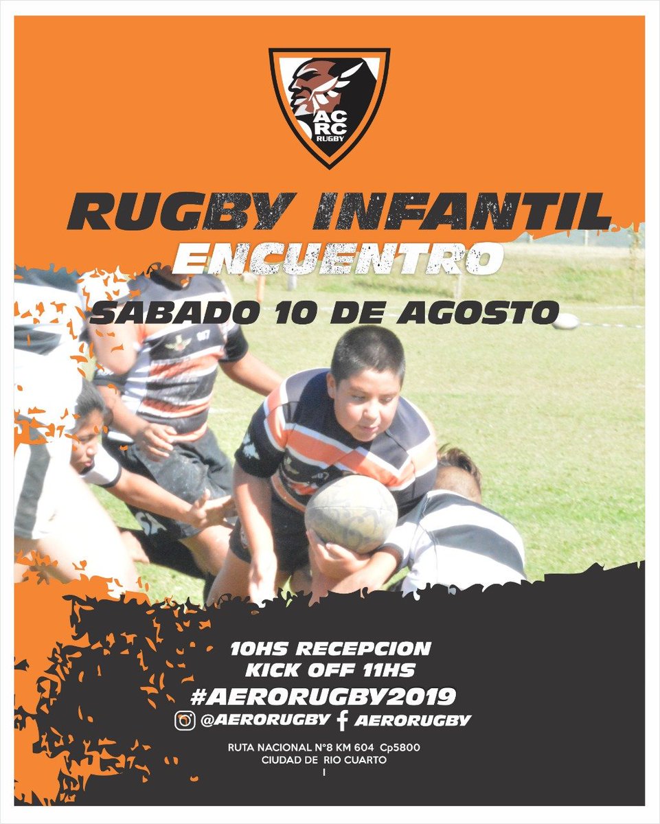 AlToqueDeportes's tweet photo. #Rugby | Este sábado, desde las 11, encuentro de infantiles en @aerorugby 

👉🏽Participarán @urucureoficial, Los Gigantes, @JockeyRioCuarto, #SanBasilio, #VicuñaMackenna, #LaCarlota, #CoronelMoldes, #AdeliaMaría, #Achiras, #GeneralLevalle y #AeroClub

👉🏽Recepción desde las 10 https://t.co/UWcGCZawNk