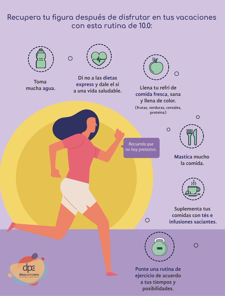 diezpuntoceromx's tweet photo. 😉🛩🏝 Es cierto que con la llegada de las #vacaciones nos olvidamos un poco de la figura y de la dieta. Sigue esta rutina de #10.0 y recupera tu peso para sentirte mejor. #Godineztips #Deregreso #AdiósVacaciones #Tipsdesalud #Viernesdetips #Buenviernes https://t.co/7MhdZ9j7QN