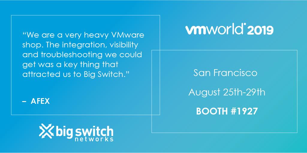 bigswitch's tweet photo. Are you a #vAdmin deploying @vmwcf? Give this blog a read to learn how #BigCloudFabric un-complicates network underlay operations to maximize benefits of any #CloudFoundation deployment: https://t.co/kjDyLfWCCQ
#VMworld #VMworld2019 #vExpert #vSAN #NSX #vXrail #HybridCloud https://t.co/VOD767wH7G