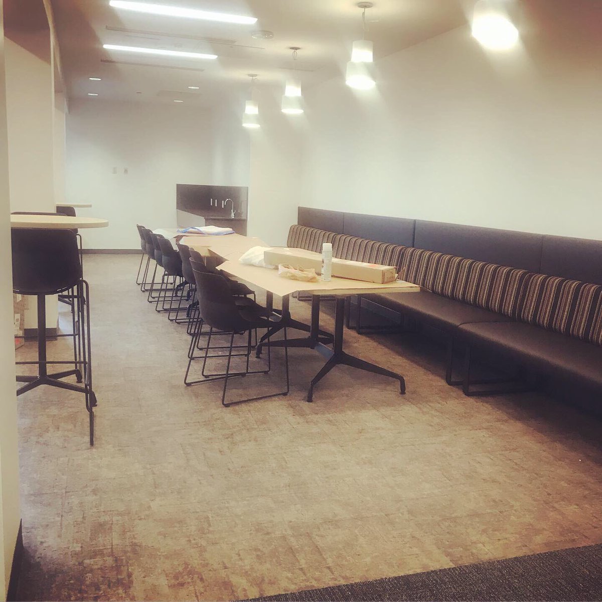 Check out these AWESOME renovations in Day Hall!! The main desk is so beautiful! And eagerly awaiting to be filled with packages 📦📨