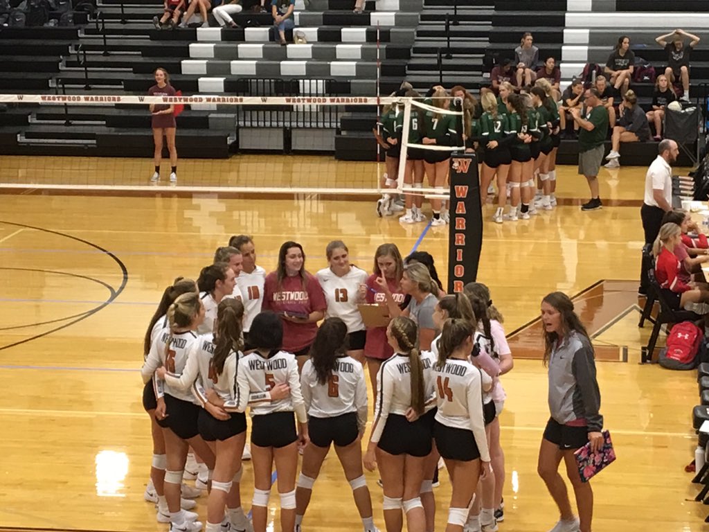 “Pedal to the Metal”. Westwood Volleyball playing right now. Great volleyball this weekend.