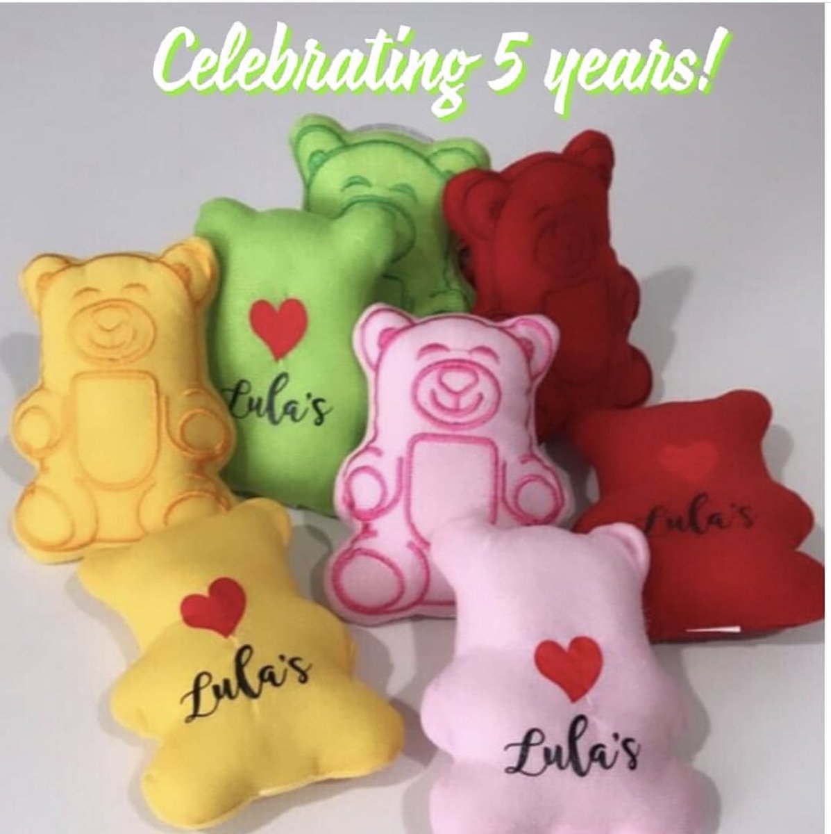 We will be giving away these little plushies at our Birthday pop up next week ! Come stop by &amp; get you Chile fix 😋 #lulasgoodies #theoriginalchilegummybear