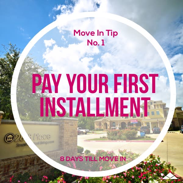 2818Place's tweet photo. Only 8 days until move in! Make sure you pay your first installment for the smoothest move in possible! Stay tuned for more move in tips as we get closer to move in day! We can’t wait to see y’all!🤩 #lovewhereyoulive https://t.co/82XOFLBxpO