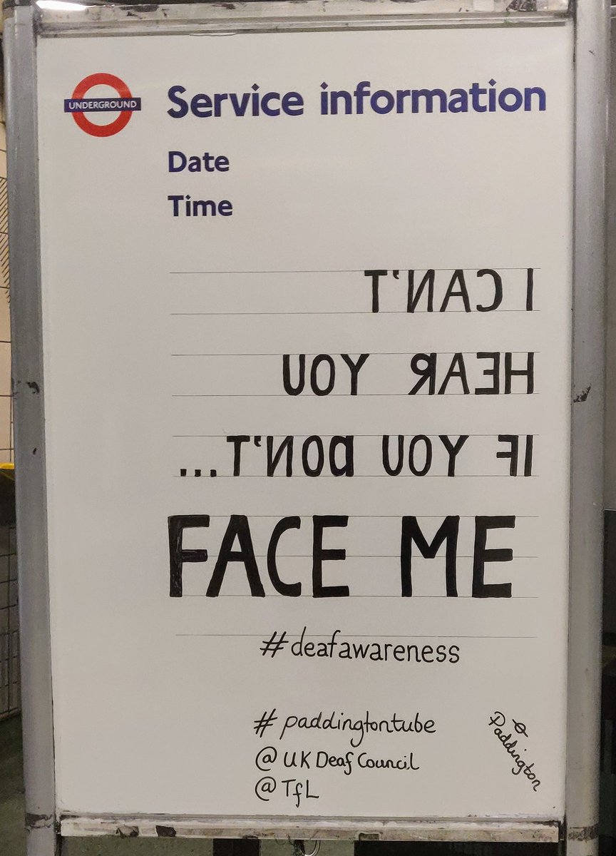 I_see_no_spider's tweet photo. I can't 🙉 you
If you don't 🐵 me
#DeafAwareness 👂🏽
#PaddingtonTube
@UKDeafCouncil @TfL
#FridayThoughts https://t.co/UcJFKcUVQa