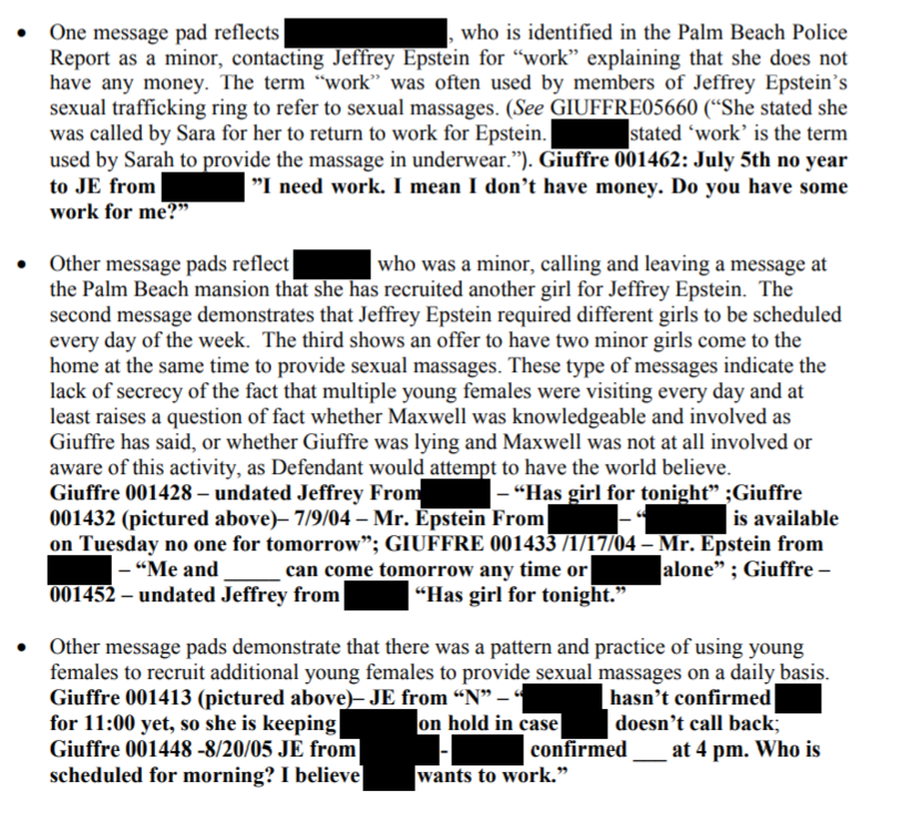 During now deceased, Detective Recarey's investigation, he found many message pads of various calls from girls, associates, and appointments for "work" which was code for sexual massages. Why isn't Jean Luc-Brunel in jail????