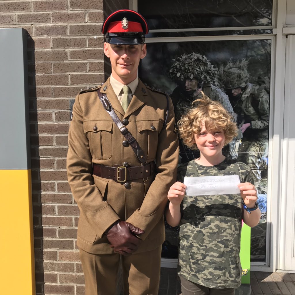 Scout Nathan at his big Brother’s passing out parade managed to grab a picture with the Captain #team12thontour @12thTeam #CatterickGarrison  #BritishArmy @BritishArmy @BearGrylls #InfantryTrainingCentre