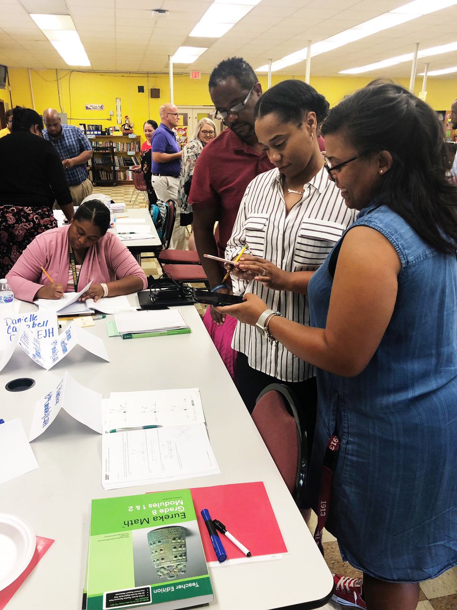 tpsdmath's tweet photo. Some of our math teachers in grades 6-8 spent the day studying the math in their Eureka lessons and shared out with a gallery walk. The great minds facilitators were certainly great today!  #readytoannotate ✏️📗 https://t.co/xP48lyur4Q