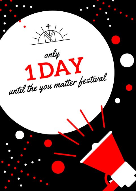 youmatterfest's tweet photo. YOU MATTER FESTIVAL COUNTDOWN! Only 1 day until the festival! Don’t forget to enter the giveaway! https://t.co/8MvBiEqAxW