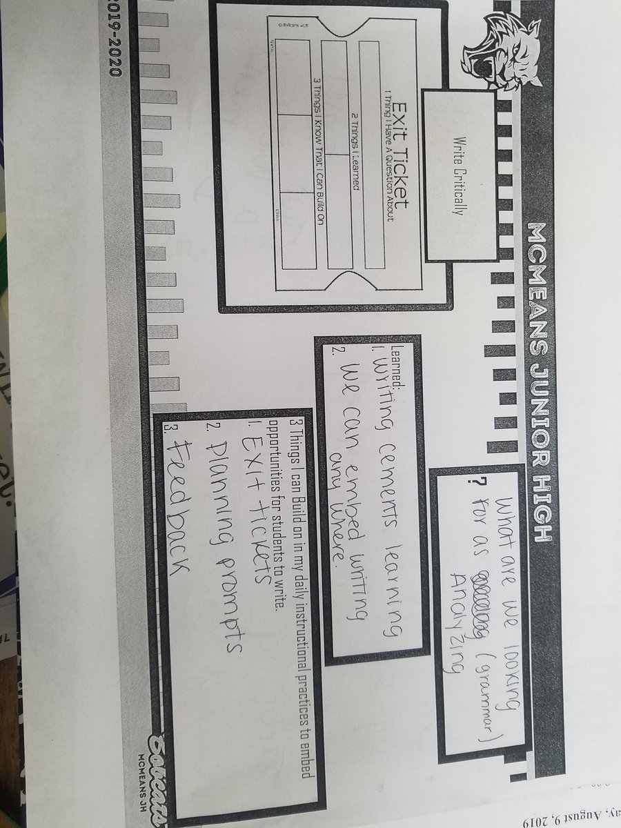 lpadron13's tweet photo. @RANESIAEDWARDS   I'm excited to do some critical writing in my classroom as a new teacher! https://t.co/12dyqlt3bR