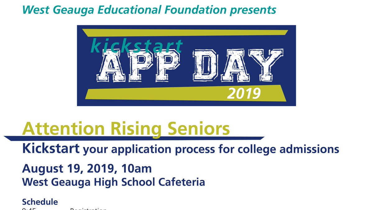 WestGEdFnd's tweet photo. Getting excited for WGEF's SIXTH annual App Day for rising seniors!!! https://t.co/mAuUQJnKhs
