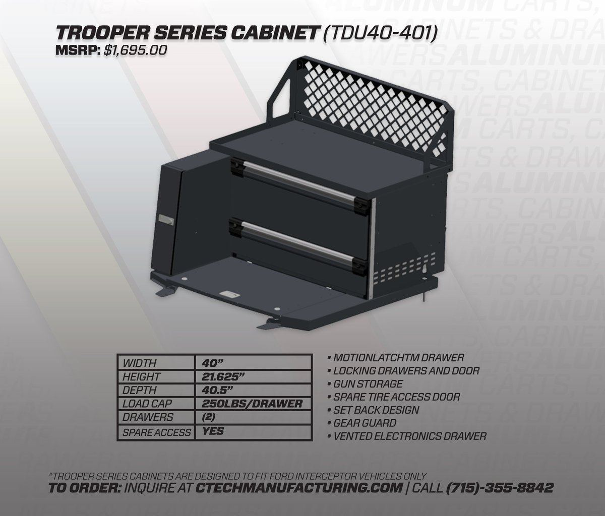 _CTech's tweet photo. Earlier this week we gave you a sneak peek of our new 'Trooper Series' tactical cabinets. Today, we're excited to officially introduce you all to this innovative tactical trunk storage cabinet inspired by our industry-leading tool drawer units! #trooper #trunkstorage #cabinet https://t.co/3zxLYiHgQn