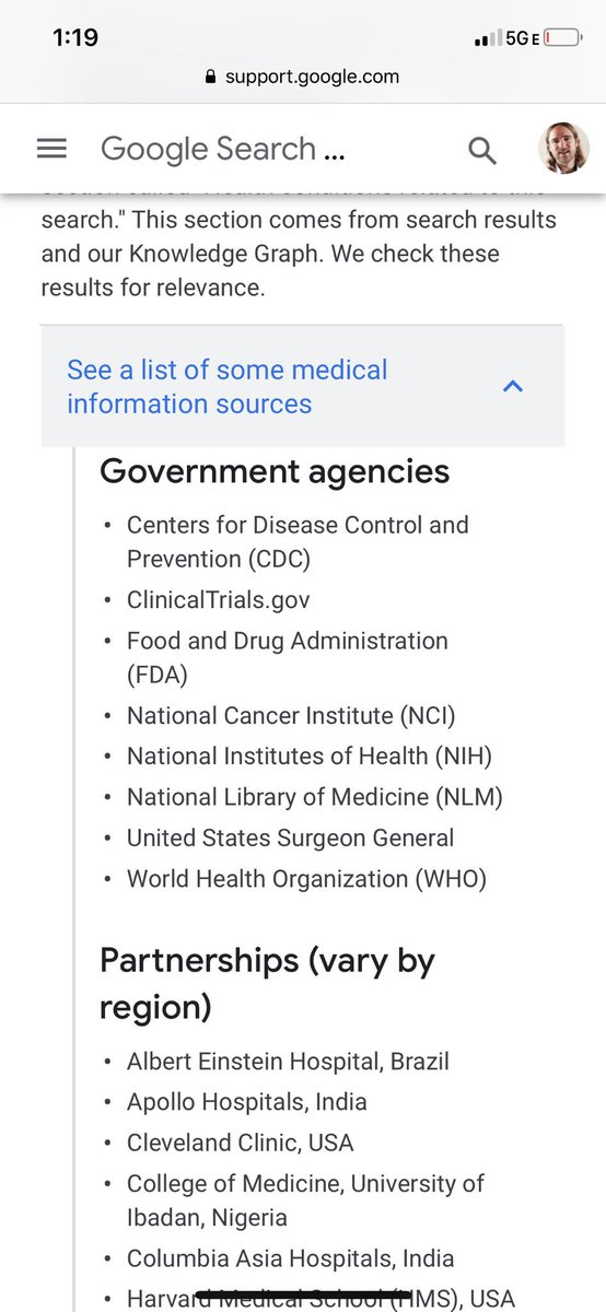 anbernhardt's tweet photo. @rustybrick for the nutty July algo changes impacting health search queries, you should share this Google support page in an article. It shows how Google intentionally scrubs for “trusted” sources and “partners” https://t.co/ERjm6thcBO https://t.co/GZOPYSaxca