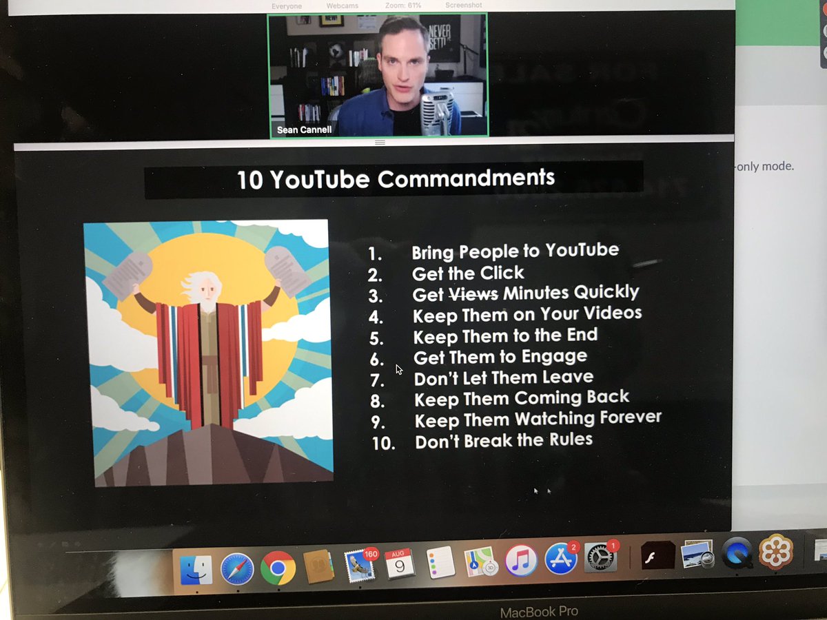 Suzy_Lins's tweet photo. The 10 #YouTube Commandments from @seancannell at @SMExaminer #VideoMarketing Summit #vms19 https://t.co/rmeaKuFnn1