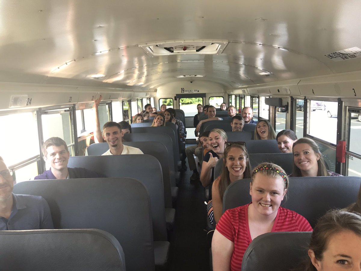 jennieberkley's tweet photo. @Milford_Schools New Teacher Orientation #BusTour2019 around Milford - it takes a village so they must know the community! Our students are lucky to have this new group. #connectbeforecontent https://t.co/MmU4SqL4ut