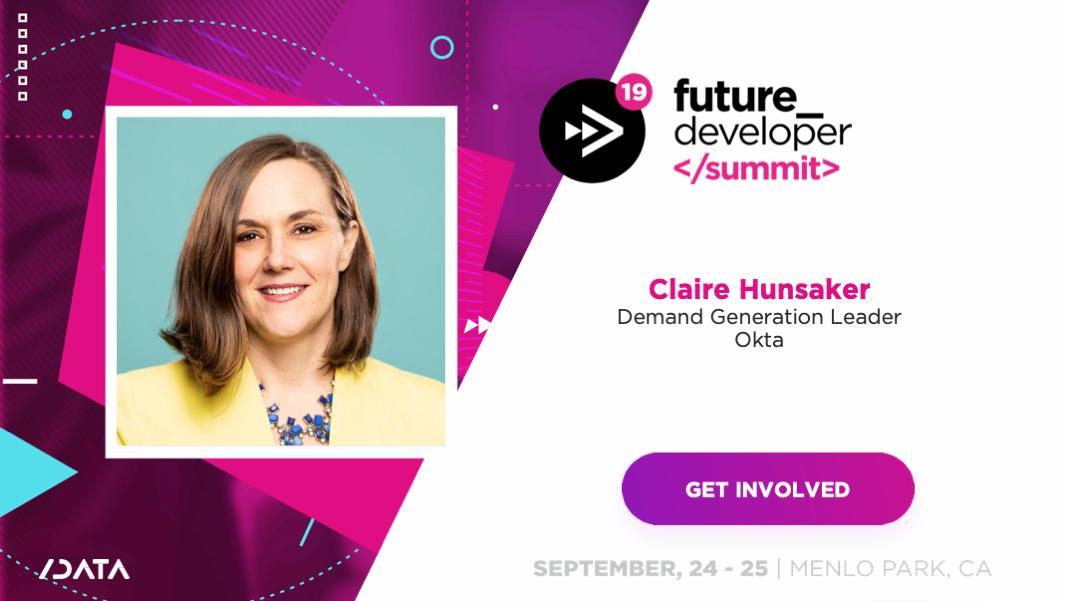 SlashDataHQ's tweet image. #meetthespeakers #FutureDeveloper19
Say hi to Claire Hunsaker @chunsaker
Demand Generation Leader | Okta @Okta 
Only a few early birds left. Save your spot and up to $400:
futuredeveloper.io