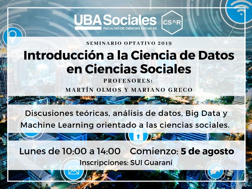 SocialesDatos's tweet photo. Qué esperas?? Anotate en el seminario de Introducción a la Ciencia de Datos para las Ciencias Sociales en #FSOC. Te esperamos los lunes de 10 a 14hs. #InscripcionUBA #SuiGuarani #HackatonPASO #DataScience #rstats #DatosenSociales #datosymasdatos https://t.co/C5DJBRjoIB