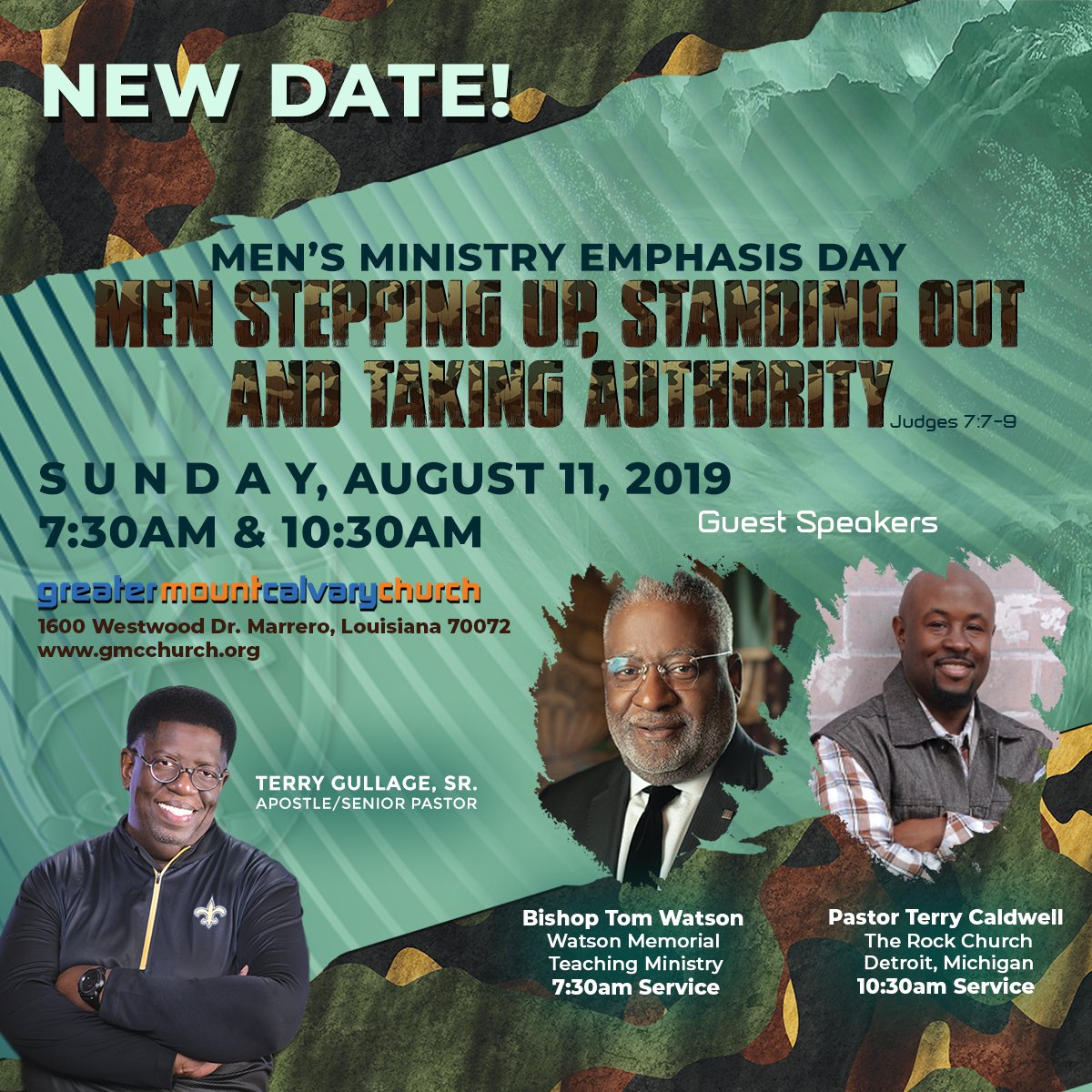 mciwcenter's tweet photo. Calling all men! This Sunday at 7:30 a.m. and 10:30 a.m. #GMCCHURCH will emphasize Men Serving in Ministry with Special Guest Speakers Bishop Tom Watson of @WatsonMemorial &amp; Pastor Terry Caldwell of The Rock Church Intl. #KingdomMen #MenofStandard #MensMinistry https://t.co/916wtgJ41R