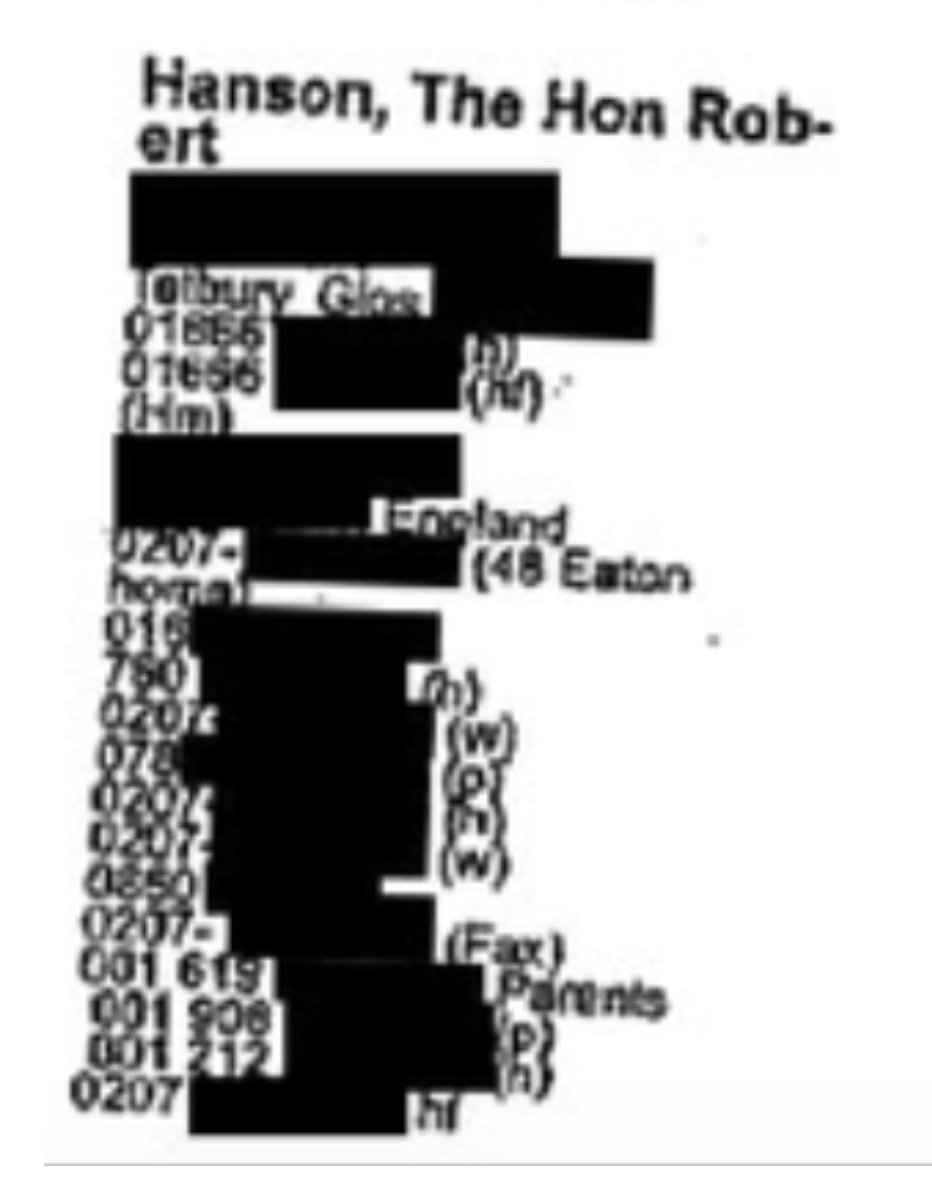 Lord 'MoneyBags' Hanson was the ultimate Eighties businessman and arch-Thatcherite. Back in the day, PR guru Brian Basham acted for Lord Hanson; now he is acting on behalf of Ghislaine Maxwell ...  http://google-law.blogspot.com/2015/07/murder-of-angus-james-co-founder-of.html?m=1