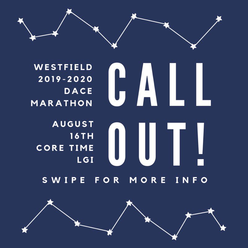 WestfieldDM's tweet photo. Our Dance Marathon Callout Meeting is next week! The Callout will be on Friday and will be held in the LGI during core time. Hope to see you there! #ftk https://t.co/3NoAYCfV22