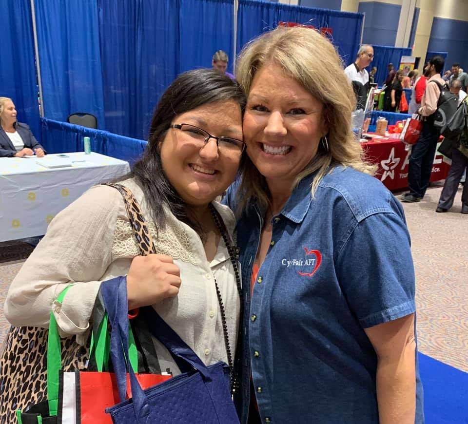 CyFairAFT's tweet photo. Congratulations to the 77 new hires that joined their Local UNION family this morning. Veteran teachers/union members set up next to the breakfast kabobs and gifted goodie bags to all. Contact AFT for your goodie bag if we missed ya and again, WELCOME! #CyFairAFT #CFISDspirit https://t.co/J08i9hhRMj