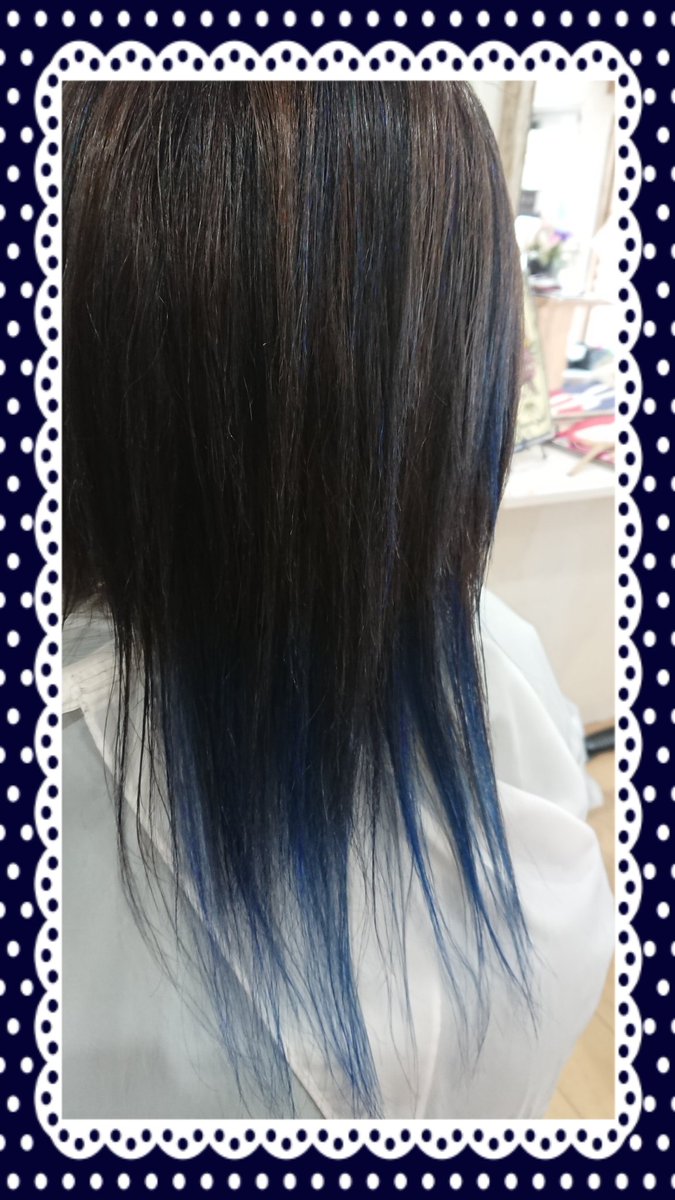 RuPyon1's tweet photo. アッシュ系〜からのブルーインナーカラーだよん。夏だから汗で服汚れないように襟足はシルバーのままで名ずけて♪サンドカラー♪笑笑(*^^*)#熱田区美容室#るーぴょん#Ru〜Pyon https://t.co/Sp1UrGisg5