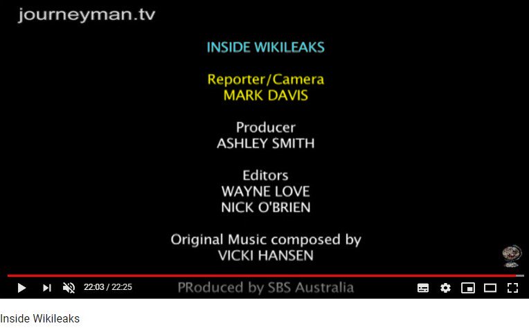 The archival footage in this clip (filmed in SYD 8 Aug 2019 at "Julian Assange: the Alliance Against the US Culture of Revenge") is from "Inside Wikileaks" (2010) - where Mark Davis was on the scene as the reporter.