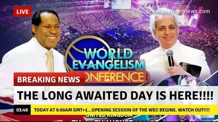 World Evangelism Conference With pastor Chris and Pastor Benny Hinn.

Register today
 bit.ly/2Jpb4oo

#FridayFeeling 
#premierleauge #FridayThoughts #FridayMotivation #LiveliHoodHomes #FansWeySabi #NationalFilmAwards