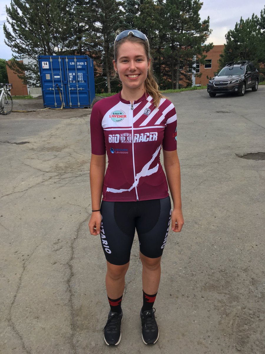 Goody2112's tweet photo. KW Cycling Academy p/b Toyo Tires - Athlete Amanda Kleinikkink Racing for Team Ontario to wear the Cadet women’s Leaders jersey today for the 6k Hill climb this evening...

Congrats to all the Ontario Cadet women Racing in Quebec City this week. 
⁦@WaterlooCC⁩ ⁦ https://t.co/rO12e6ibGl