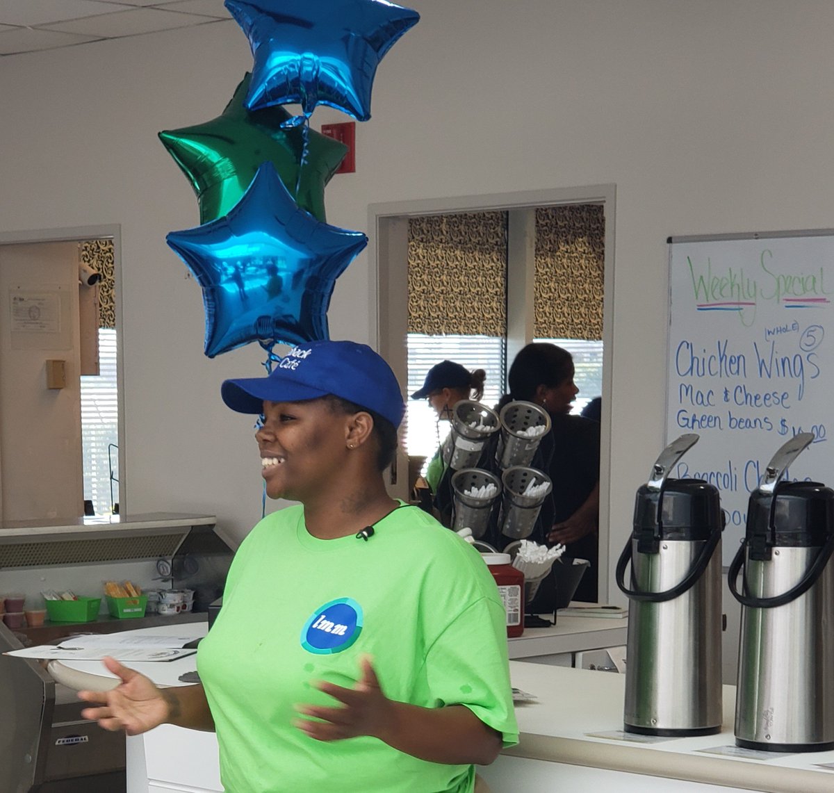 LMMCleveland's tweet photo. Grand Re-Opening day at Comeback Cafe! Thx to Chopping for Change participant, Anna, for sharing her story with all who came to celebrate. Renovations are done &amp; C4C is excited to serve the 700 employees at @JFSargent &amp; gain pre-release job experience. @DRCOhio #ERWnow #LMM50 https://t.co/J7uVWBquvT