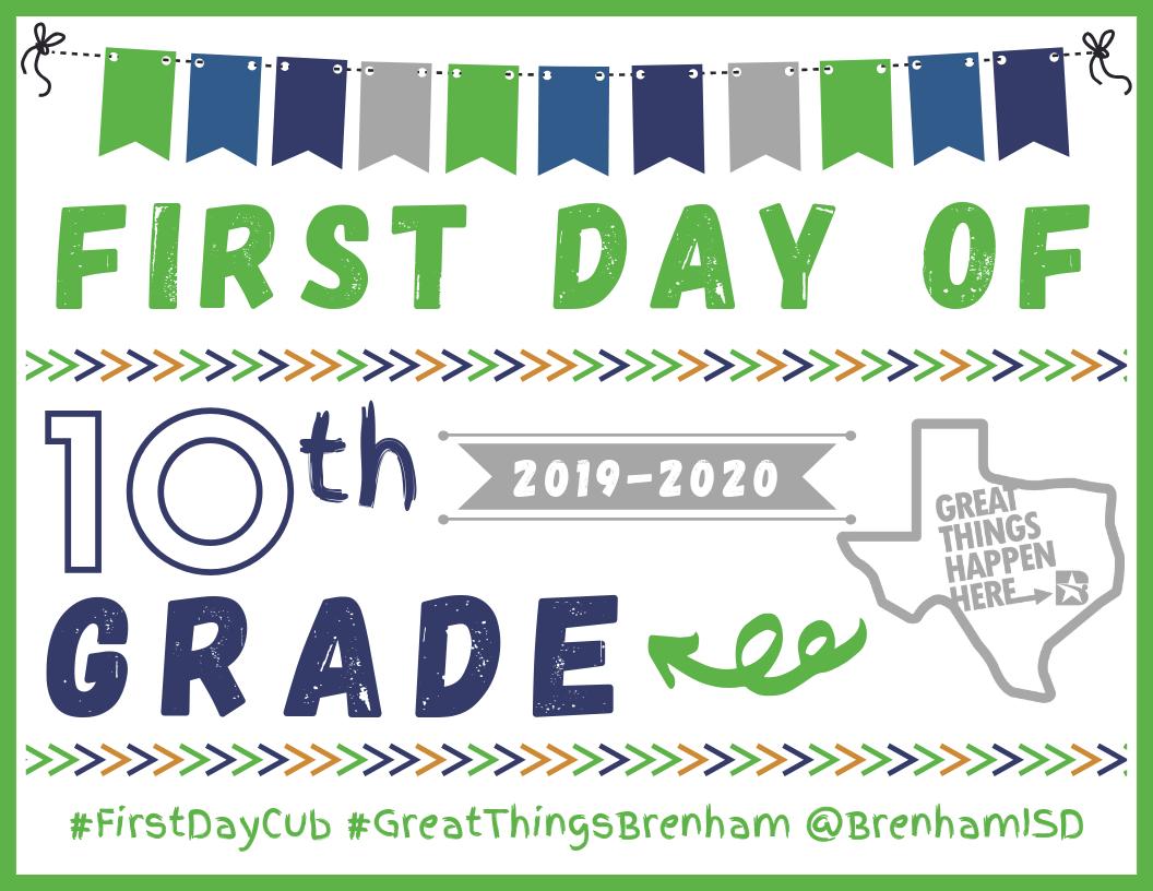 BrenhamISD's tweet photo. This year's theme in Brenham ISD is GREAT THINGS HAPPEN HERE! Get your PK-12th grade first day of school printable signs here: https://t.co/CR8F24j5IQ. Be sure to post your first day pics on Wednesday, August 14 with #GreatThingsBrenham and #FirstDayCub! https://t.co/Tcdg0eGRxc