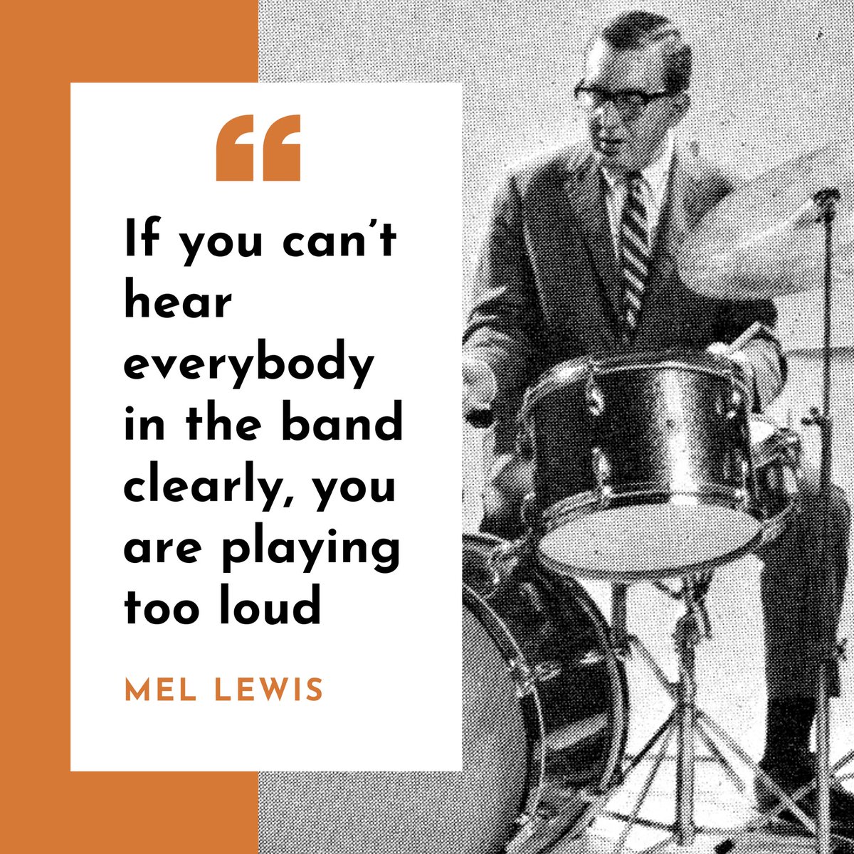 learnjazzdrums's tweet photo. Some wisdom from Mel Lewis.
#jazzdrums #jazzdrumset #drumlessons #drumsdrumsdrums #drummerlife #musiclessons #jazzdrumlesson #jazzmusician #jazzeducation #learnjazzdrums #mellewis #wisdom #quotes https://t.co/TpCDVDPyiM