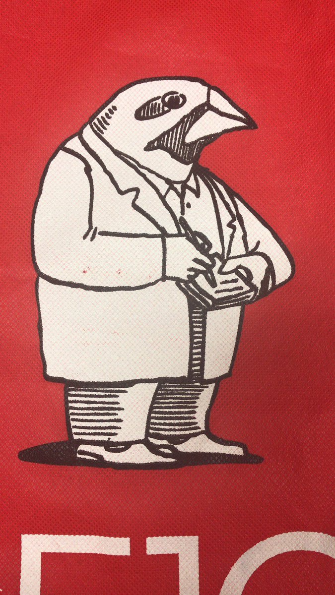 NichollsLibrary's tweet photo. Cute fella on one of our library giveaway bags! Don’t think he’s @SolomonRDavid approved #fishvsbird 😉 https://t.co/gBBEwMxAwT