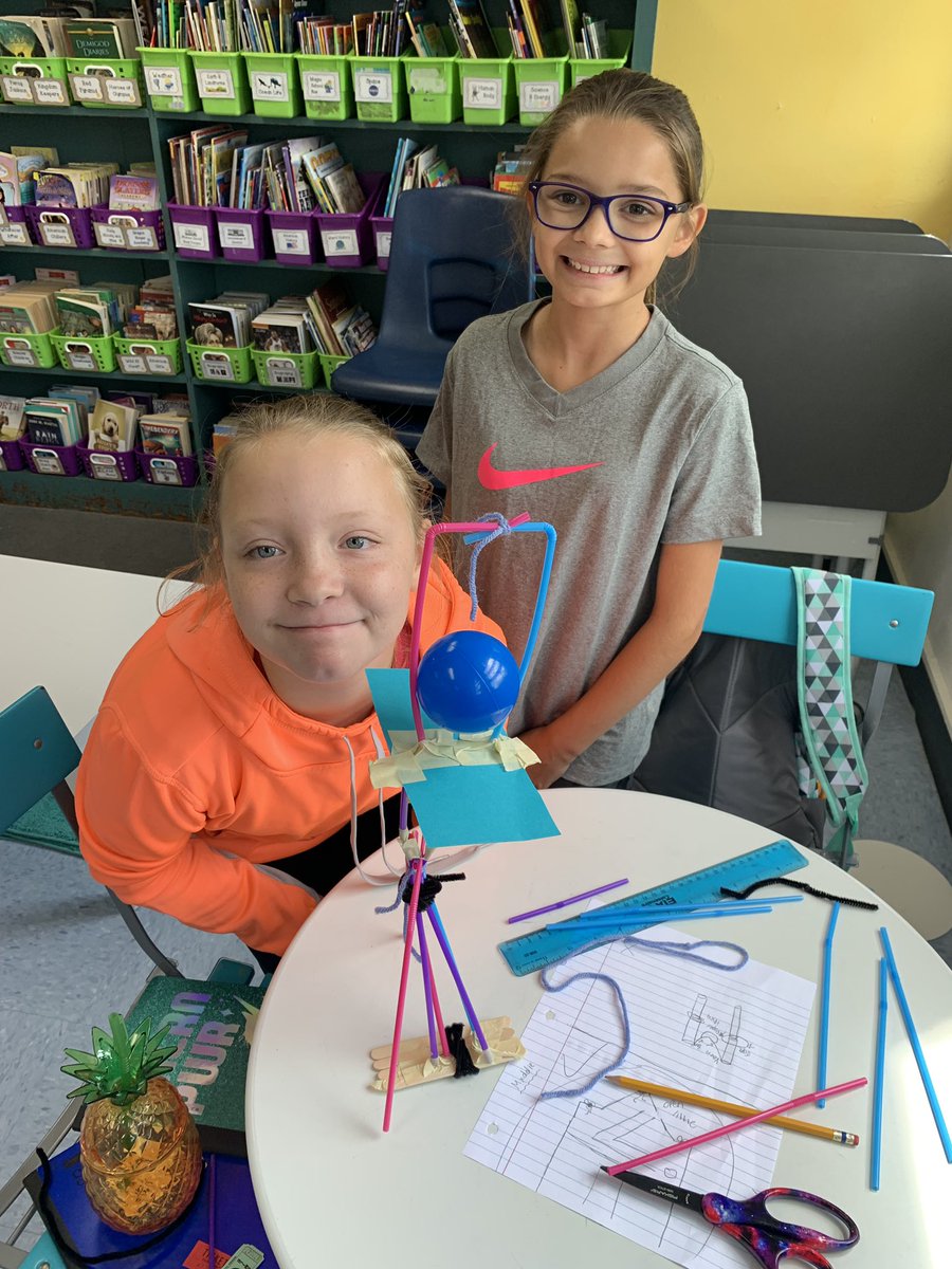 apmanoff's tweet photo. The first STEAM challenge of the year! I kept it simple with the items I had on hand and we had a blast! #fifthgrade #stem #steam #engineeringintheclassroom @EminenceSchools https://t.co/RyNdyGgPrQ