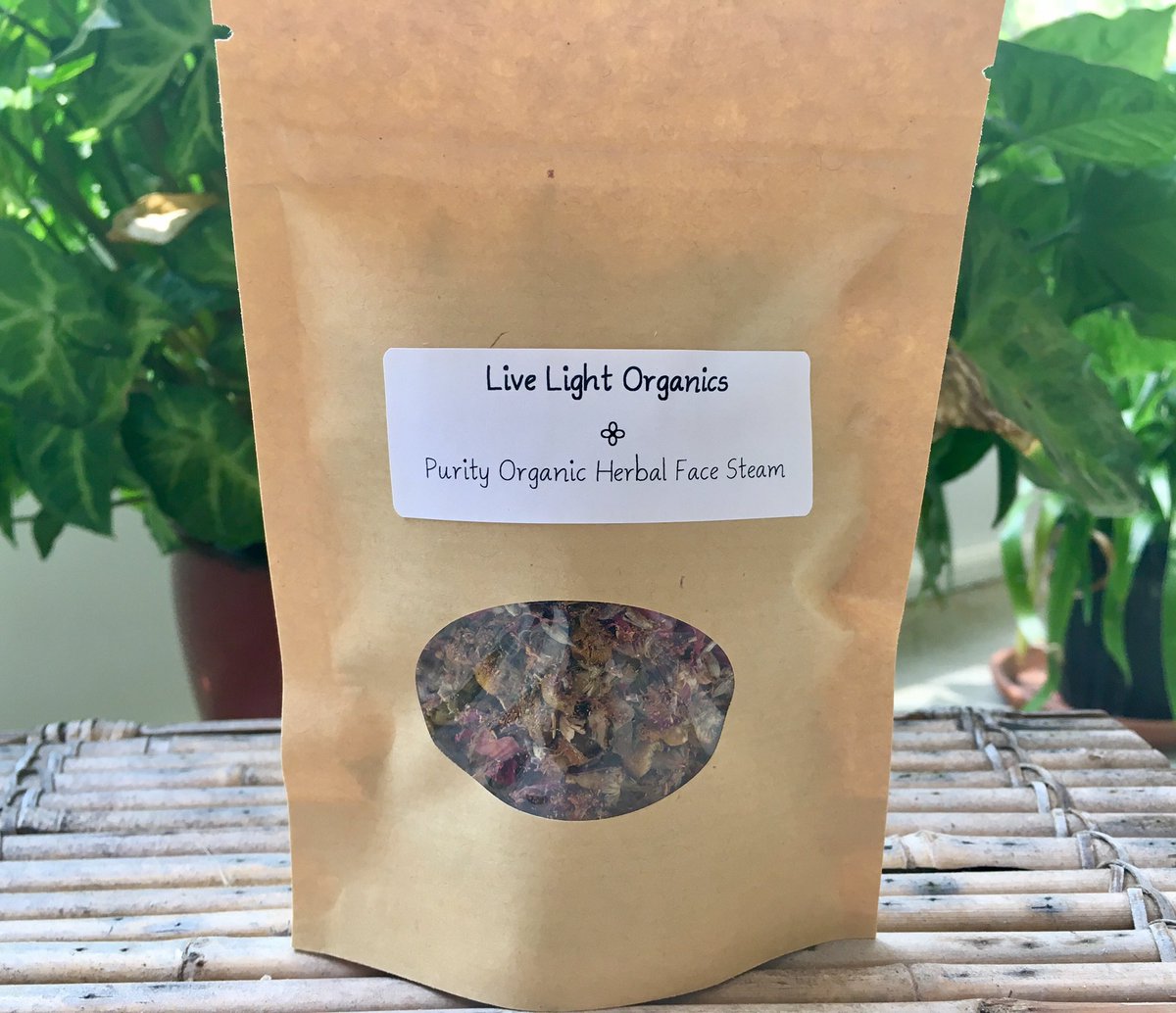 LiveLightHerbs's tweet photo. Purity Organic Herbal Face Steam now for sale! Including some of our soothing favorites: Chamomile, Lavender, Roses &amp; Cinnamon😍 Great to use for inflammatory skin conditions like acne, eczema &amp; excessive redness. It smells &amp; feels heavenly! Buy here: https://t.co/a2bwmnOXRK https://t.co/vHOeIkJc2O