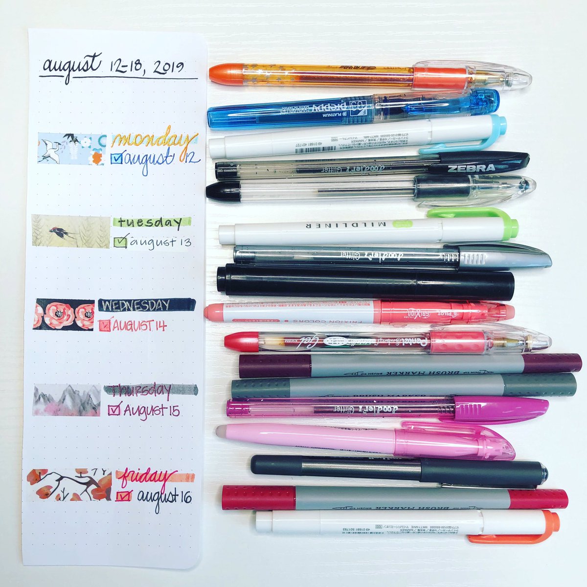I love #planning ahead ... picking out a daily #colorpalette, selecting just the perfect #pens and #highlighters to match the #washi tapeday divider. 
So #soothing. 
#bujofuyo #bujo #bujoinspiration #planning #plannerinspiration #planner #weeklyplanning #markers #color