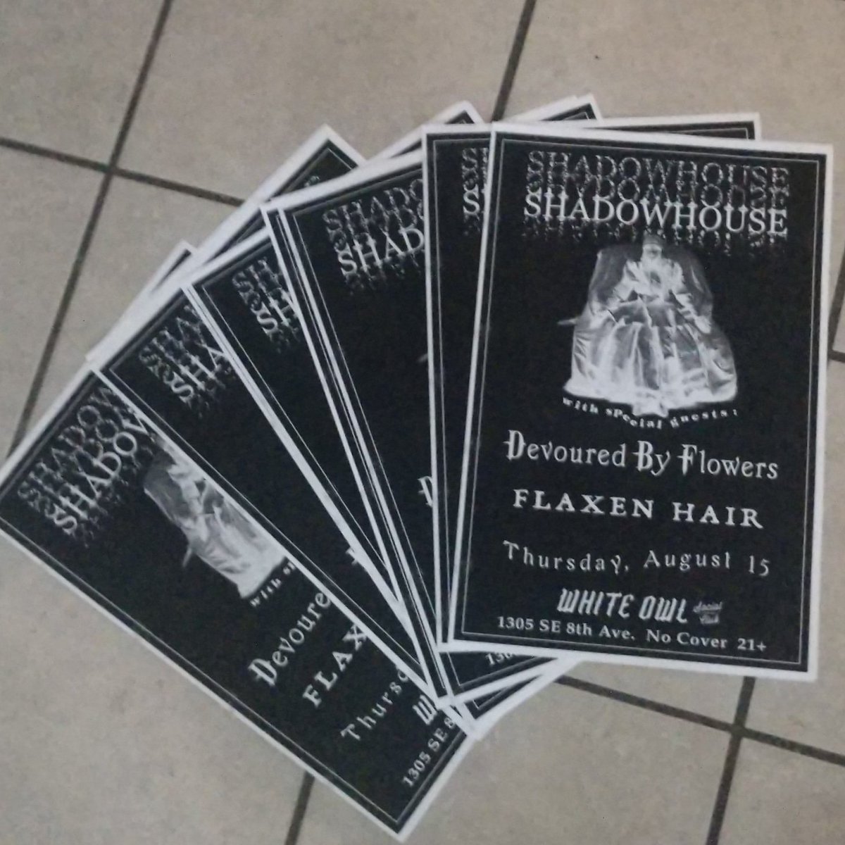 ShadowhouseP's tweet photo. Flyers going up

#shadowhouse #shadowhousepdx #devouredbyflowers #flaxenhair #goth #postpunk #gothicrock #darkwave #gothrock #whiteowlsocialclub #portland #pdx https://t.co/5PFCIDCNjA