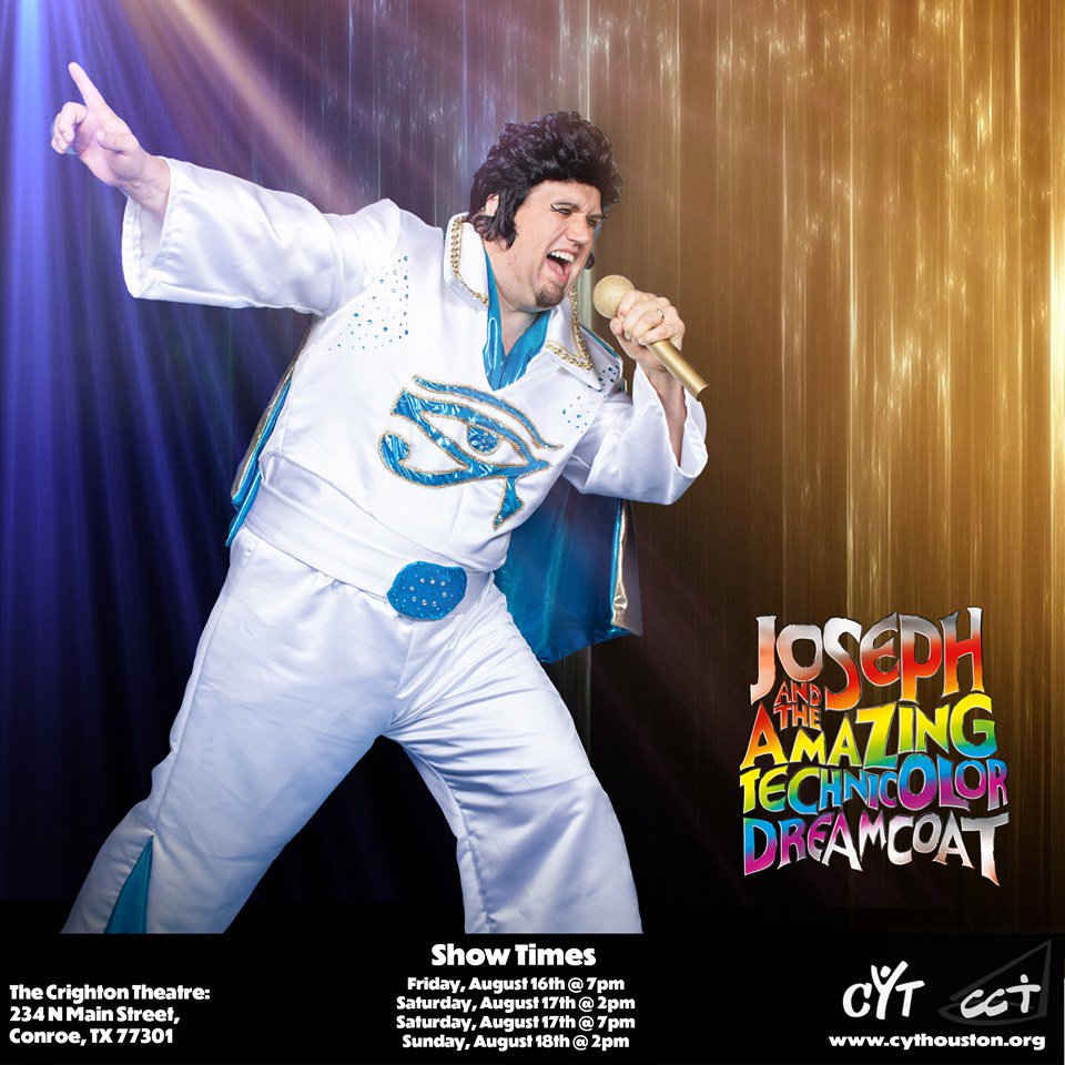 CYTHouston's tweet photo. This king is ready to sing!
Come hear what's troubling pharaoh when #CCTHouston presents #JosephAndTheAmazingTechnicolorDreamcoat at the Crighton Theatre!
Performances are August 16-18, so don't miss this incredible show!  https://t.co/eTzLsRxGEx 
#CYTHouston #FindYourCharacter https://t.co/cziXZ2fgSG