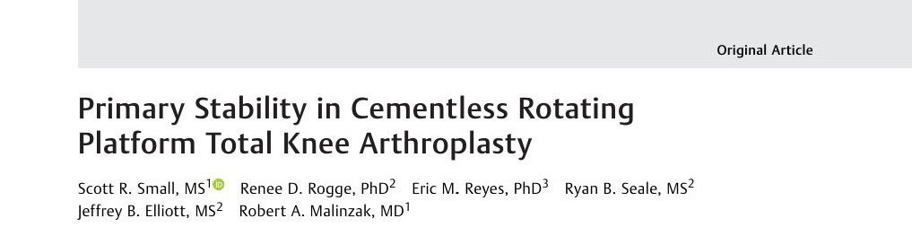 ScottinOxford's tweet photo. Happy to finally see in print the final manuscript from my time in the biomechanics lab at @RoseHulman! A fun study with a great set of co-authors. #primarystability #cementlessTKA
https://t.co/J3t63zoR01 https://t.co/EPhBtnxlcp