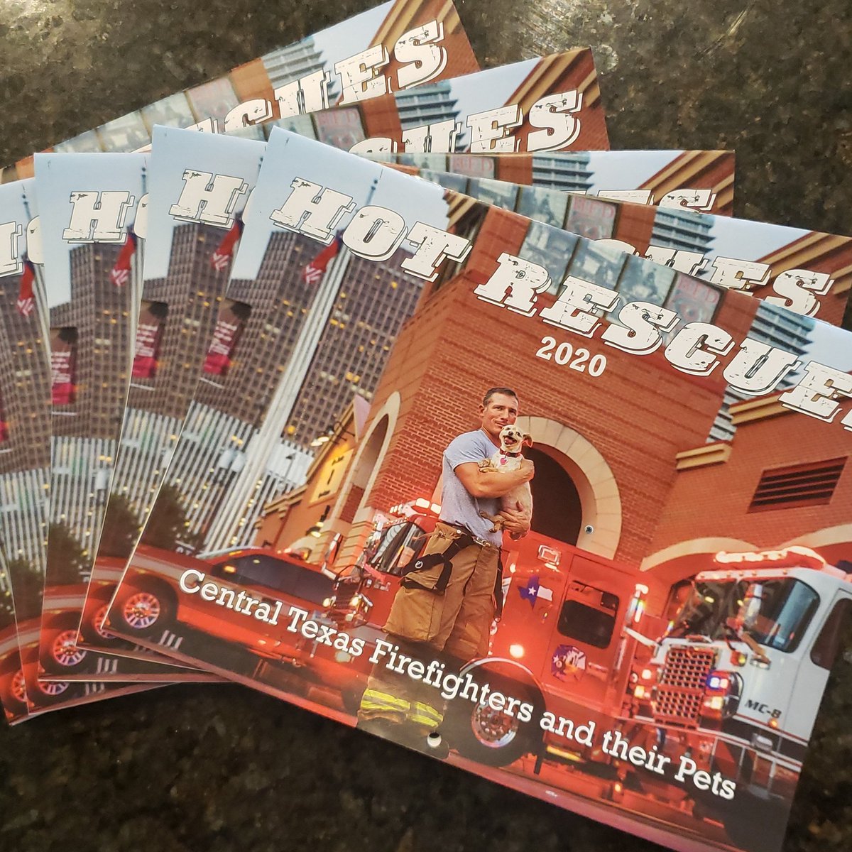 HotRescues's tweet photo. Hot off the press! They are here! If you have a pre-order mailing starts Monday, keep an eye out for yours! #2020calendar #2020hotrescues #firefightercalendar #firefighters #fundraiser #burncamp #burnsurvivors #dogs #snake #SAFD #HFD #CHFD #CLFD #KFD #SHFD #BC2FD #texas https://t.co/Nmym09utDl