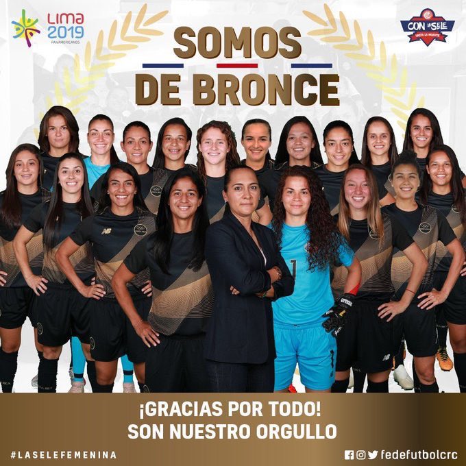 raque_rocky's tweet photo. Una medalla para Costa Rica 🇨🇷💪🏼🥉 Un privilegio ser parte de esta selección. GRACIAS Costa Rica por tanto cariño 🙏🏼❤️
#LaSeleFemenina #Lima2019 https://t.co/kKVi2X493E