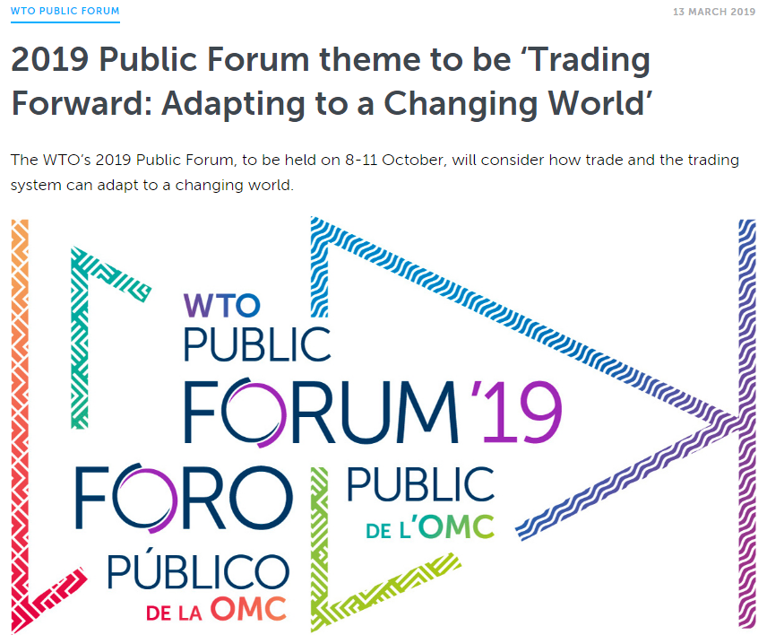 LevelPlayingFi3's tweet photo. #LevelPlayingField #WTO #Reform
Public Forum 2019
Trading Forward: Adapting to a Changing World
https://t.co/y5EY1VuLTN
- programme for Oct 8, 2019 https://t.co/4f1qoHGcJl