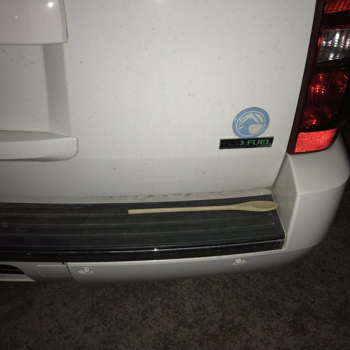 zimmdizzle1007's tweet photo. This special wooden spoon stayed in this spot from 4am-9pm, nearly 1,000 miles through mountains, highways and rain showers, MI-NC.....Never moved under the watchful eye of our @SummitRDU sticker..... @jdgreear Jehovah Jireh.....am I right or am I right???? https://t.co/qiIeIO7TRE