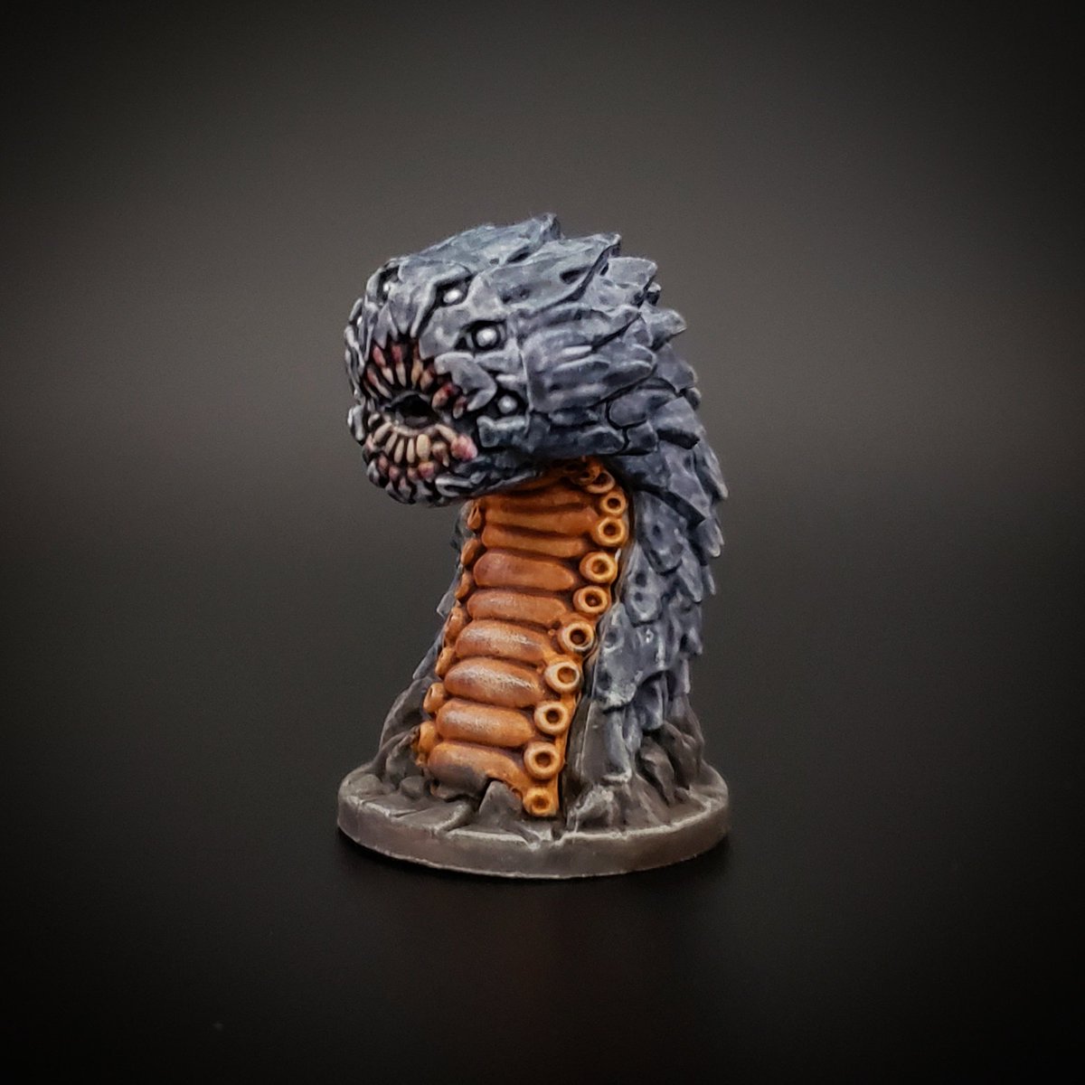 DystopiaMatt's tweet photo. Giant rockworm from the 7th Continent Fear the Devourers expansion. #the7thcontinent #tabletop #boardgame #seriouspulp https://t.co/3RMOFb54ph