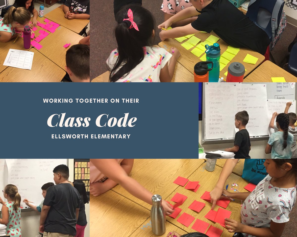 c_murphy78's tweet image. Mrs. Gerold’s students were developing their class code today. @EllsworthSTV @ModernTeacherCo #classcode #learnercentered