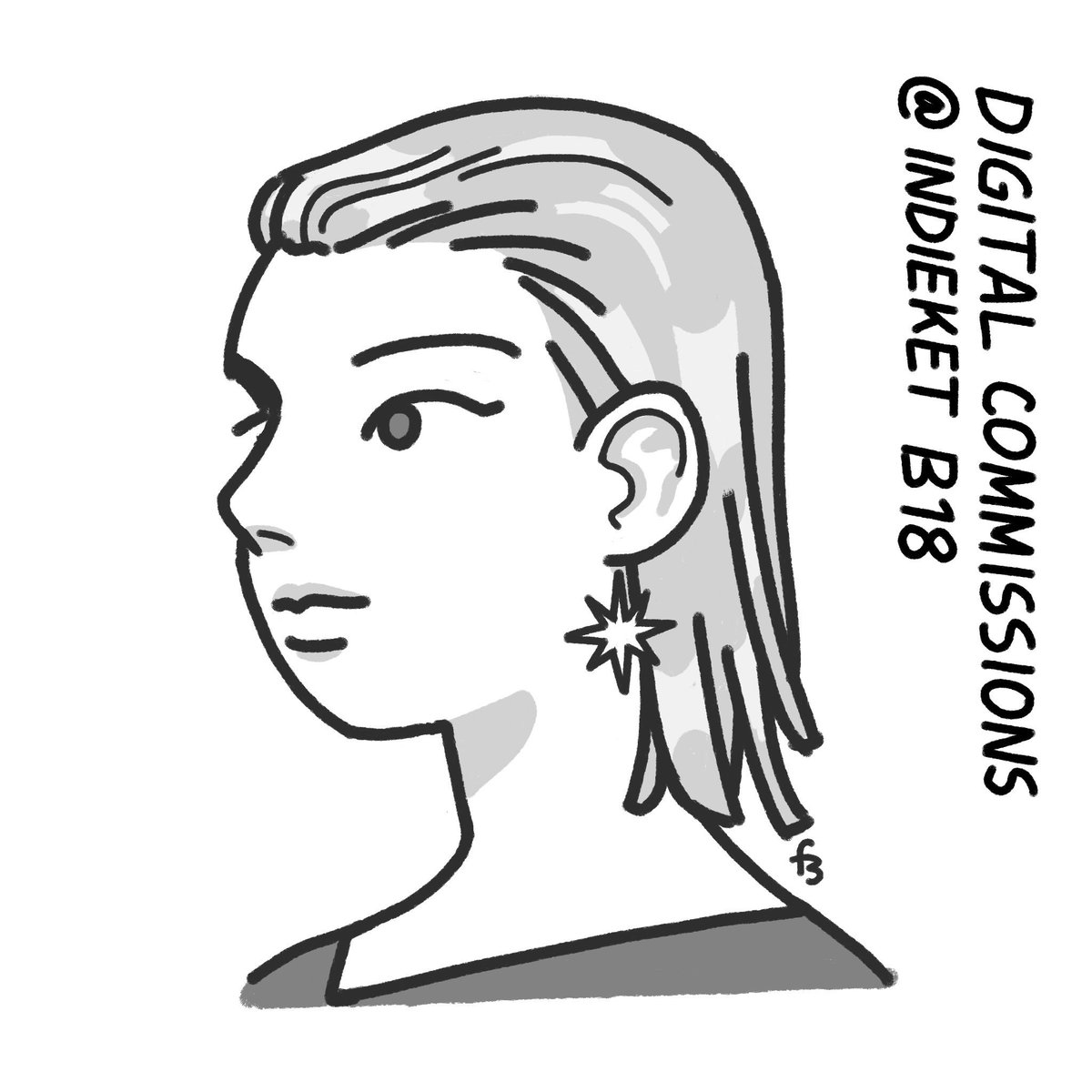 hello! if you're at indieket today, i'm doing digital portrait commissions with my friends at table b18! ????? 