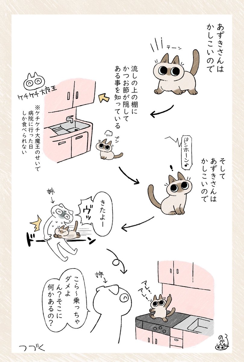 かしこいあずきさん(2ページ) #ねこ日記 